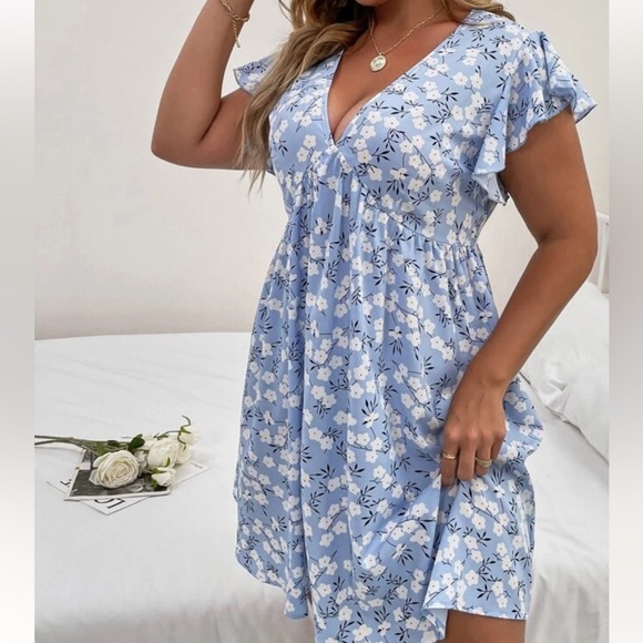 Floral Ruffle Cuff Dress - Picture 3 of 3